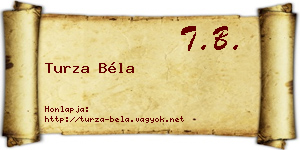 Turza Béla névjegykártya