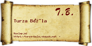 Turza Béla névjegykártya